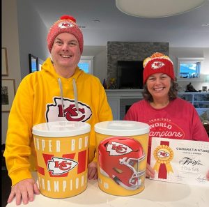 Chiefs Fans with Chiefs Tin from Topsys