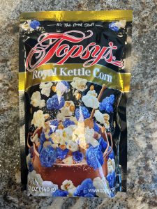 A bag of Topsy's Royals Kettle Corn